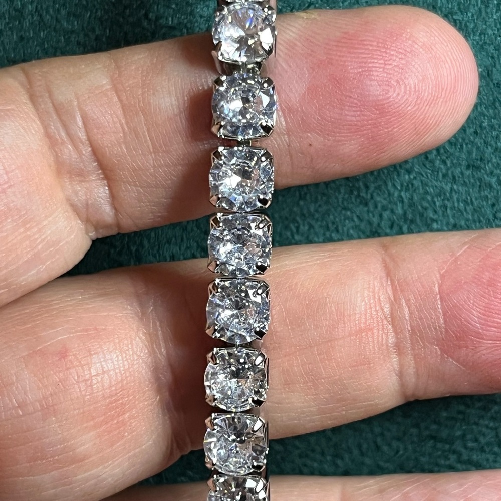 Elegant Silver-tone CZ Tennis Bracelet 7.25” and just gorgeous!!!